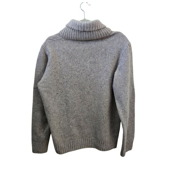 Lucas Nobili Made In Italy Oatmeal Wool Blend Shawl Collar CableKnit Sweater Siz - Picture 2 of 7